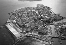 vista dall'alto di Ortigia, centro storico di Siracusa